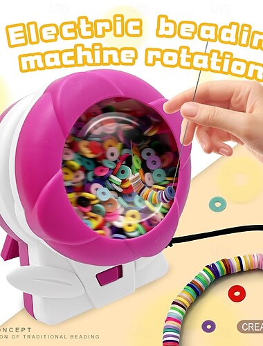  elektrisk perlesnurrer leireperlesnurrersett usb-drevet spinnperlelaster med 3 nåler automatisk rask perlesnurrer arbeidsbesparende elektrisk perlemaskin for armbånd smykkerlaging