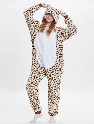  Kigurumi-pyjamas Gruppdräkt Onesie kostym Djurmönstrad Matt svart Varm Bekväm Huva Fleece Barn Vuxna Herr Dam Pojkar Halloween Karnival Fest Prestanda Hemma kläder Klä ut