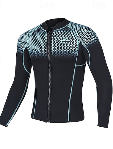  muta da sub in neoprene da 1,5 mm da uomo, maglietta, rash guard elasticizzata, manica lunga, surf, snorkeling, immersioni, invernale