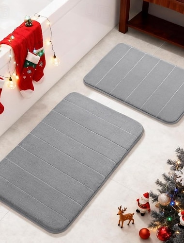  2-teiliges WC-Matten-Set aus Korallensamt, Badezimmerteppich-Kombination, rutschfest, hoch saugfähig, weiche und komfortable Fußmatten für den Heimgebrauch, Badezimmer-Dekorationsset.