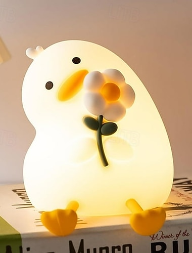  vitalitetsblomst and myk silikon klappelys usb-ladetimer nattlys soverom sengegavl atmosfærelys telefonstativ jul nyttår festival bursdagsgave