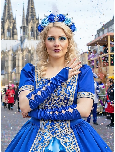  Vrouwen Mardi Gras Polyester Satijnen Handschoenen in Meerdere Kleuren Elegant Ontwerp met Beaded Details Perfect voor Carnaval en Maskerade Bals