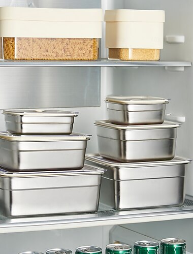  vakuummatbehållare livsmedelsklassad sus304 förseglad matförvaringslåda bento matlåda för frukt, kylskåpssäker, lufttät måltidsbehållare (fyrkantig)