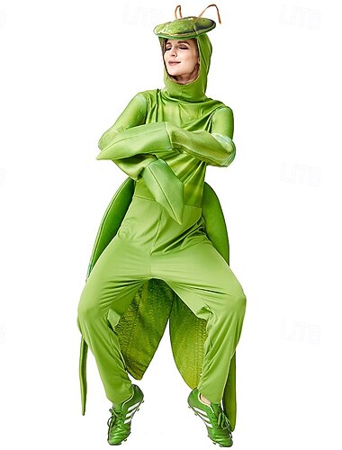  Kigurumi-pyjama's Fancy kostuum Onesie-kostuum Mantis Cosplay Kostuum Capuchon Volwassenen Voor heren Dames Halloween Carnaval Feest Prestatie Huiskleding Aankleden