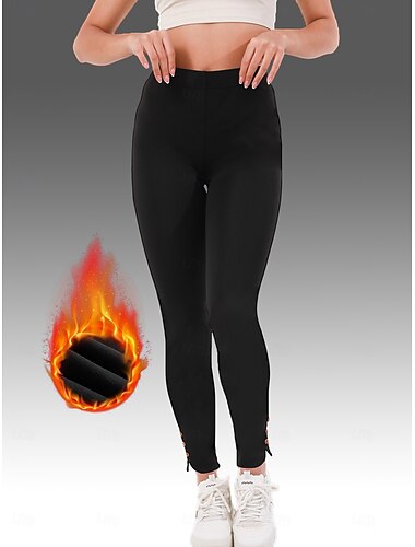  Per donna Taglia EU / US Aderente Collant Pantaloni Corti Leggings comodi Classico Athleisure Lunghezza alla caviglia Vita AltaPantsHalloween Natale San Valentino Tinta unita Classico Sportivo