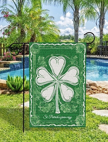  Doppelseitige Gartenflagge zum St. Patrick's Day – Irische Partydekoration für Garten, Terrasse, Rasen und Feiertagsfeier