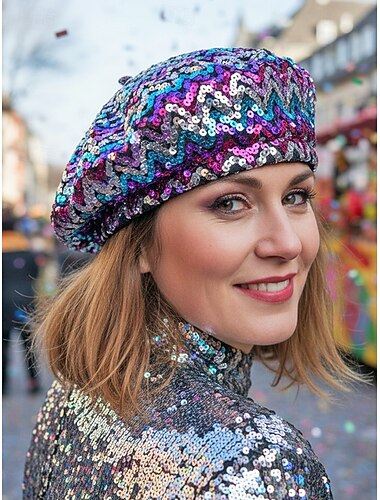  Naisten Mardi Gras paljettilippalakki useissa väreissä polyesterimateriaali täydellinen karnevaaleihin ja naamiaisiin