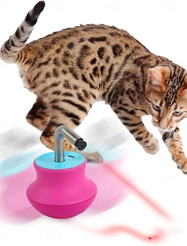  Jouet laser gyroscopique moderne pour chat, rose rouge
