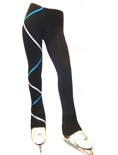  kunstschaatsbroek dames meisjes schaatsbroek zwart rekbaar trainingswedstrijd schaatskleding thermisch warm kristal / strass ijsschaatsen kunstschaatsen