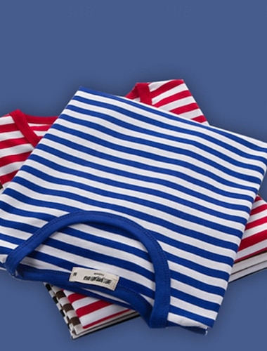  T-shirt Artiste Mime Clown mime Blanc et Rouge Rayé Adulte Homme Unisexe Halloween Carnaval Soirée Performance Se déguiser