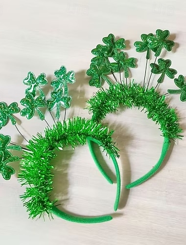  2 St. Patrick's Day Haarbänder, Shamrock Irish Guardian Party Haarbänder, festlicher Kopfschmuck für Damen &Kinder