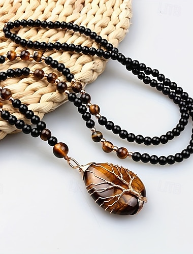  Anhänger Halskette For Damen Straße Täglich Stein Baum des Lebens