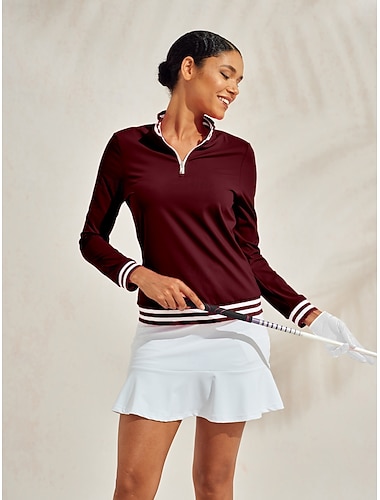  polo da donna bordeaux a maniche lunghe abbigliamento femminile abiti abbigliamento