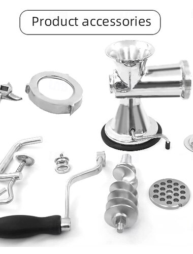  Handmatige vleesmolen, kippenmolen, worstvuller, handgereedschap voor het maken van vlees, roestvrijstalen vleesmachine, vleesmolen voor thuisgebruik, geschikt voor alle soorten vlees.