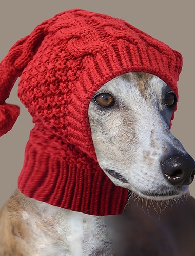  Acessórios para animais de estimação: gorro de tricô para galgos e outros cães, touca de inverno quentinha para clima frio, gorro aconchegante e estiloso para cães, ideal para o outono e inverno.