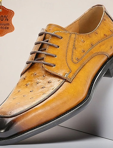  Herresko i brunt skinn med brogue-snøre, klassiske brudesko for brudgommen og forloverne, ideelle for formelle bryllup og semi-formelle bryllupsanledninger