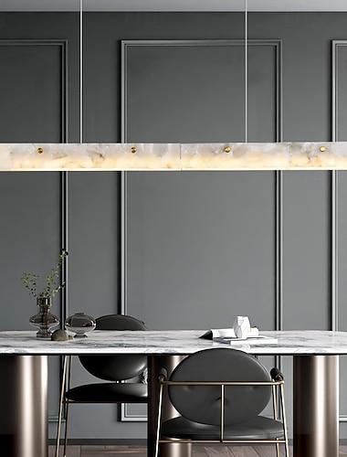  Klassische goldene LED-Hängelampe aus Marmor, 100 cm hoch, Pendelleuchte, Innenleuchte, Esszimmer-Kronleuchter, für Wohnzimmer