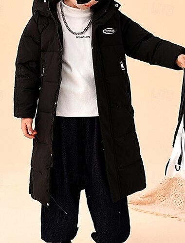  Kinderen Uniseks Donsjack Outdoorjas Dons Pufferjack bovenkleding camouflage Lange mouw Houd Warm Windbestendig: jas Buiten Dagelijks Basic Zwart Camouflage grijs Winter 4 jaar +