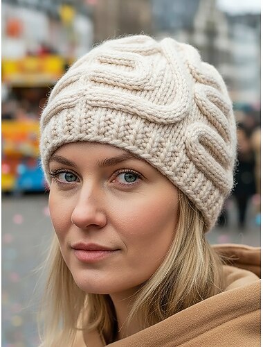  Pălărie de Mardi Gras din tricot funky cu creier - Multi-Color accesoriu de costum tricotat cald pentru carnaval Halloween și mascare