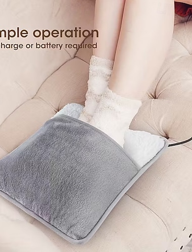  Elektrisches Fußheizkissen für den Winter, USB-Anschluss, weicher Plüsch-Fußwärmer, Fußwärmmatte