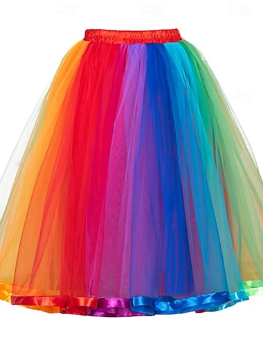  Jupe à cerceaux Tutu Sous jupe Rétro Vintage Années 1980 Adulte Femmes Mascarade Mardi Gras Bal de promo Tenue de soirée Enterrement de Vie de Jeune Fille Se déguiser