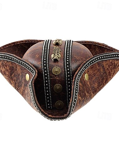  Retro Vintage Século XVII Traje Cosplay Chapéus Pirata Fantasia Unisexo Dia Das Bruxas Carnaval Baile de Máscaras dia das Bruxas feira renascentista Ren Faire Adulto Chapéu