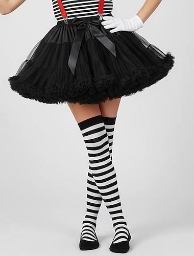  Hieno puku Tylli hame Tutu hame Mime-taiteilija Miimipelle sirkus 1950-luku 1980 luku Monitaso Pullea Aikuisten Naisten Halloween Karnevaali Juhla Suoritus Tanssibaletti Pukeudu