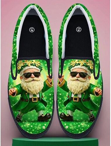  Herren-Slipper zum St. Patrick's Day – fröhliches Grün mit Koboldmotiv, perfekt für die Feierlichkeiten zum St. Patrick's Day und für die Freizeit.