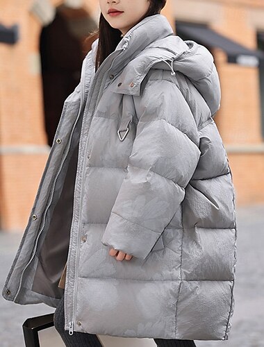  Kinderen Voor meisjes Donsjack Pufferjack Bloemig Sport Zak Houd Warm Windbestendig: Buiten jas bovenkleding 4-12 jaar Winter Rood Paars Lichtgrijs