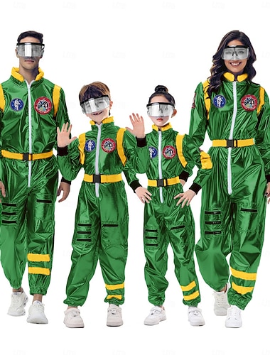  Paare Ausgefallene Kostüme Overall Onesies Astronaut Cosplay Kinder Erwachsene Unisex Halloween Karneval Party Leistung Verkleidung für Schulveranstaltungen Verkleiden