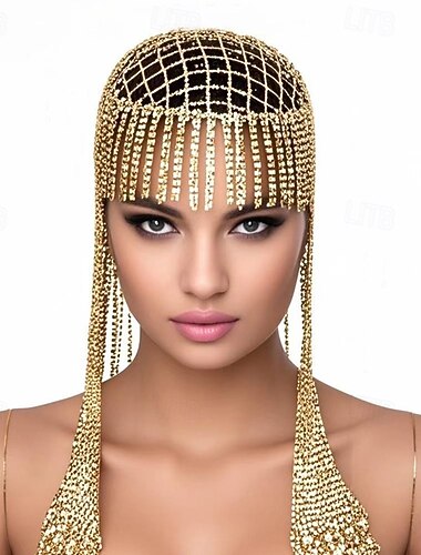  Samba Accessoires Glinsterend Kristal Draperen Hoofdstuk - Strass Franje Hoofdketting Partij Clubwear Accessoire Performancenkostuum