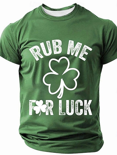  St. Patricks Day Reibe Mich Für Grün Herren Grafisches T-Shirt Lustiges Irisches Shamrock Kleeblatt Tee Kleidung Apparel S M L XL XXL XXXL