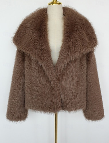  Pelssjal Sjal til kvinner Elegant Langermet Fuskepels Bryllup Wrap Med Ren Farge Til Fest Høst