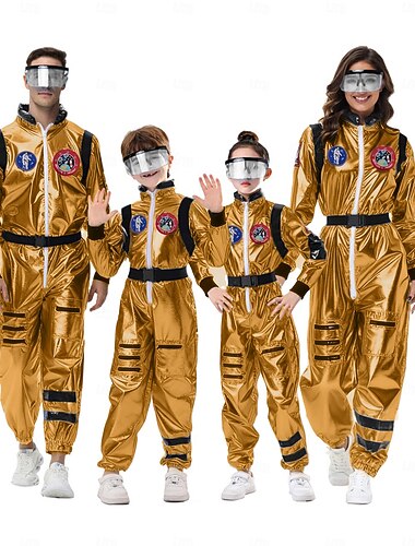  Paare Ausgefallene Kostüme Overall Onesies Astronaut Cosplay Kinder Erwachsene Unisex Halloween Karneval Party Leistung Verkleidung für Schulveranstaltungen Verkleiden