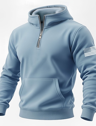  4 luglio 2026 250° Giorno della Memoria Felpa con Cappuccio Collo Giro Bandiera Statunitense Uomo Stile Streetwear Casual Outdoor