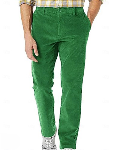  Homme Pantalons Dress Pants works Pantalon en velours côtelé Pantalon d'hiver Pantalons de Costume Avec Poches Uni Confort Doux Quotidien Extérieur Sortir Mode Occasionnel Marron Sapin Jaune