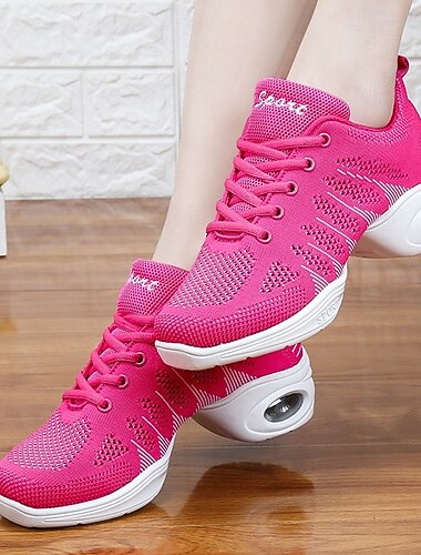  Zwarte gebreide dansschoenen voor dames – lichtgewicht, luchtgeveerde zool, ademend ontwerp, perfect voor latin, jazz en fitnessdans