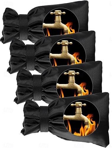  4 stk/sett utendørs kranbeskyttere for vinteren, isolerte utendørs kranbeskyttere, frostbeskyttelse, slitesterke og værbestandige, viktige for rørleggersikkerhet om vinteren.