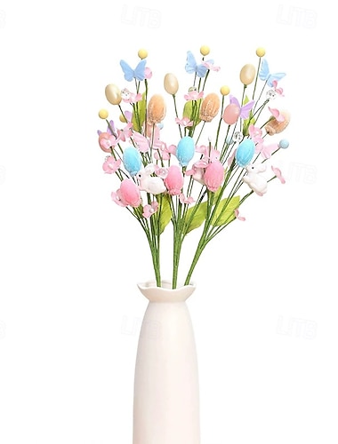  زينة عيد الفصح: بيض صناعي، أرنب، أغصان زهور، بيض إسفنجي ملون، أغصان، باقات يمكنك صنعها بنفسك لتزيين حفلات عيد الفصح والمنزل.