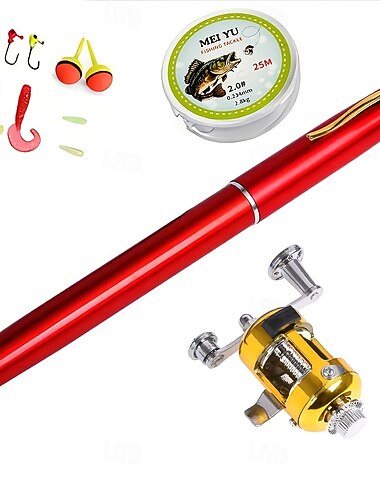  Bærbart fiskestangsett kompakt reise, bærbart toveis teleskopisk fiskestangsett med snelle aluminiumslegering, ambidextrous, rask aksjon, uladet, ideell for nybegynnere - vårfiskeutstyr