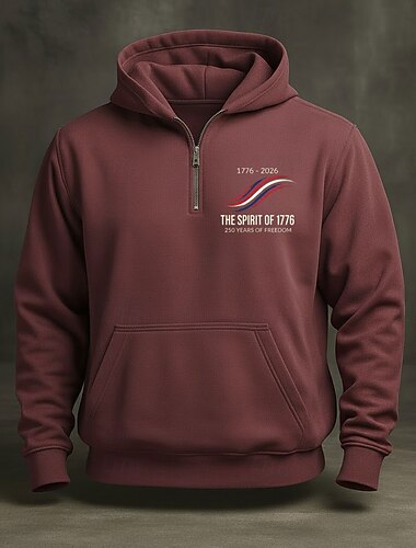  Herr Tröja Huvtröja med dragkedja i Quarter Vin Marinblå Grön Grå Ljusblå Huva Grafisk Ficka Ledigt Dagligen Helgdag Streetwear Ledigt Höst Vinter Kläder Pull Tröjor