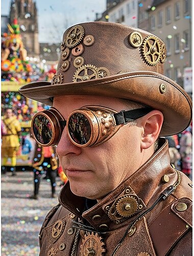  Heren Multi-Kleur Plastic Steampunk Goggles - Vintage Cyberpunk Cosplay  Carnaval Maskerade Kostuum Accessoire