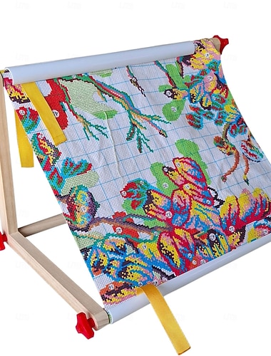  Kreuzstichrahmen für Tisch, Sofa oder Wohnzimmer, Stickrahmen aus Holz, Stickständer für Heim- und Büroprojekte, PP-Mutter