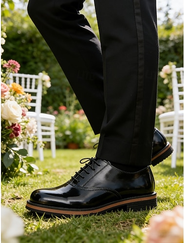  Svarte oxfordsko for menn – klassiske snøresko med slitesterk såle, ideelle for forretningsbruk, kontorantrekk og formelle anledninger og bryllup