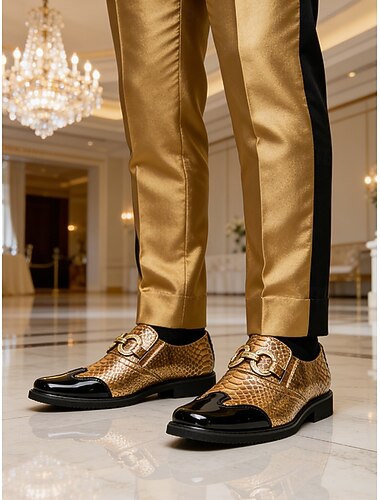  scarpe brogue di lusso da uomo – color cuoio con dettagli neri, perfette per matrimoni formali e occasioni speciali