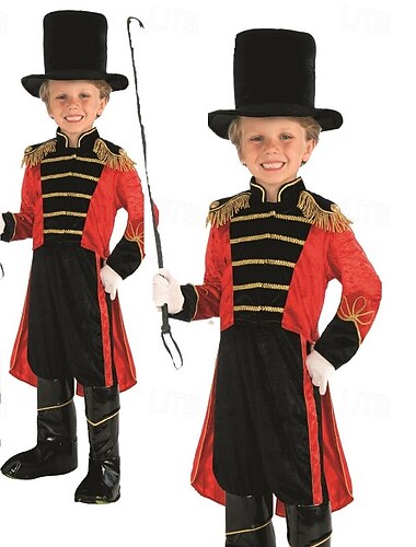  Costume di fantasia Giacca da circo direttore di circo Retrò Vintage Vittoriano Stile militare Adulti Ragazzi Natale Halloween Carnevale Feste Performance Mascherata Vestirsi
