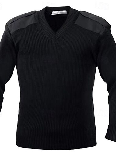  Per uomo Maglione Maglione a maglia A Coste Maglia Top Regolari Lavorato a maglia Semplice Scollo a V Moda Casual Vacanza Abbigliamento quotidiano Abbigliamento Autunno & Inverno Nero Blu marino M L