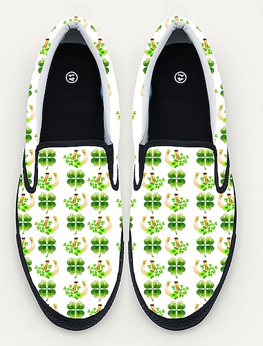  Grüne Herren-Slipper zum St. Patrick's Day – mit Glücksklee-Print, bequem und stylisch, perfekt für die Feierlichkeiten zum St. Patrick's Day, Freizeitkleidung und festliche Anlässe.