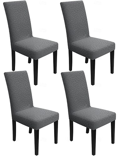  Wasserdichter Stuhlbezug aus dickem Jacquard-Stretchmaterial, einteilig, für Esszimmerstühle, Tisch- und Stuhlsets (2er-, 4er- oder 6er-Set)