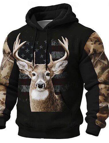  رجالي أيل قبعة كنزة عرقي ريترو خمر الصيد كم طويل رقبة عالية مدورة الأماكن المفتوحة ملابس الشارع أسود رباط الخريف الشتاء مصمم S M L XL XXL XXXL